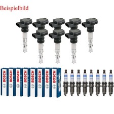 8x DELPHI Zündspule +8x BOSCH Zündkerze für Audi A8 4D2 4D8 4.2 quattro 3.7