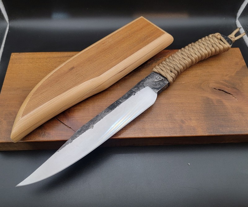 New Handmade Hand Forged USA "Brut de Forge" Railroad Track Full Tang BowieKnife
