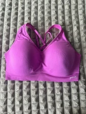 Pink Active Bra Size XXL Seamless Lightly Lined Adjustable Stretch Straps 
