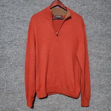 Brooks Brothers Sweater Italian Merino Wool Extra Fine 1/4 Zip Mock Mens Large