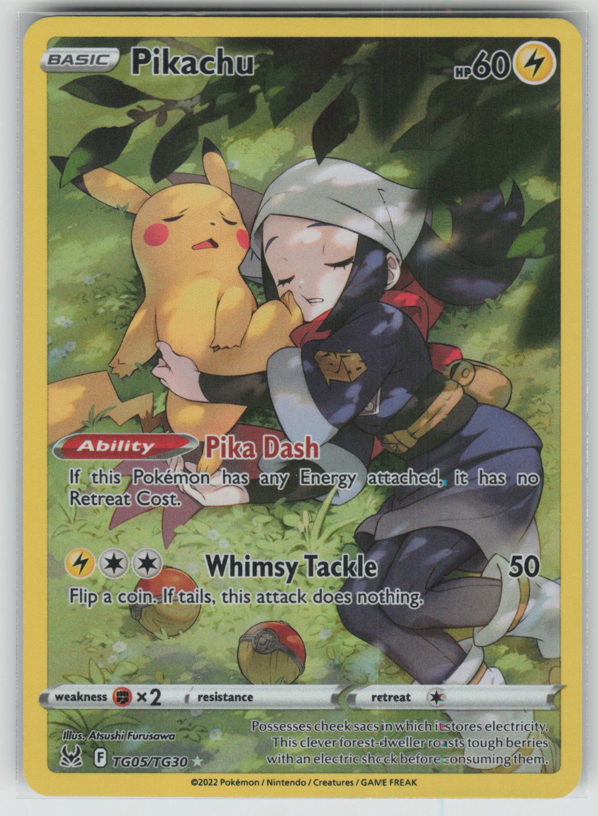 Pokemon Pikachu Ultra Rare SWSH11: Lost Origin Trainer Gallery TG05/TG30 NM