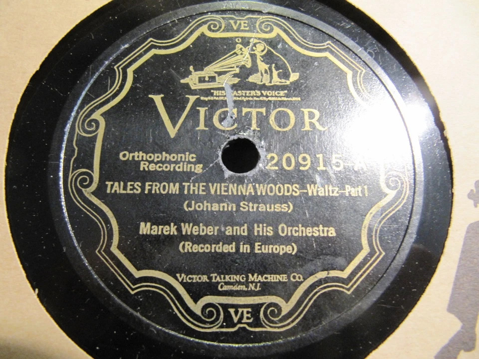 1930 Berlin MAREK WEBER w Zither Johann Strauss TALES FROM THE Vienna Woods 78 - Image 2 of 2