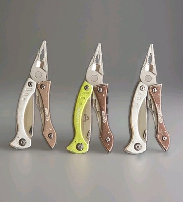 Gerber (3x) CRUCIAL Multi-Tools (1x Green, 2x Brown)