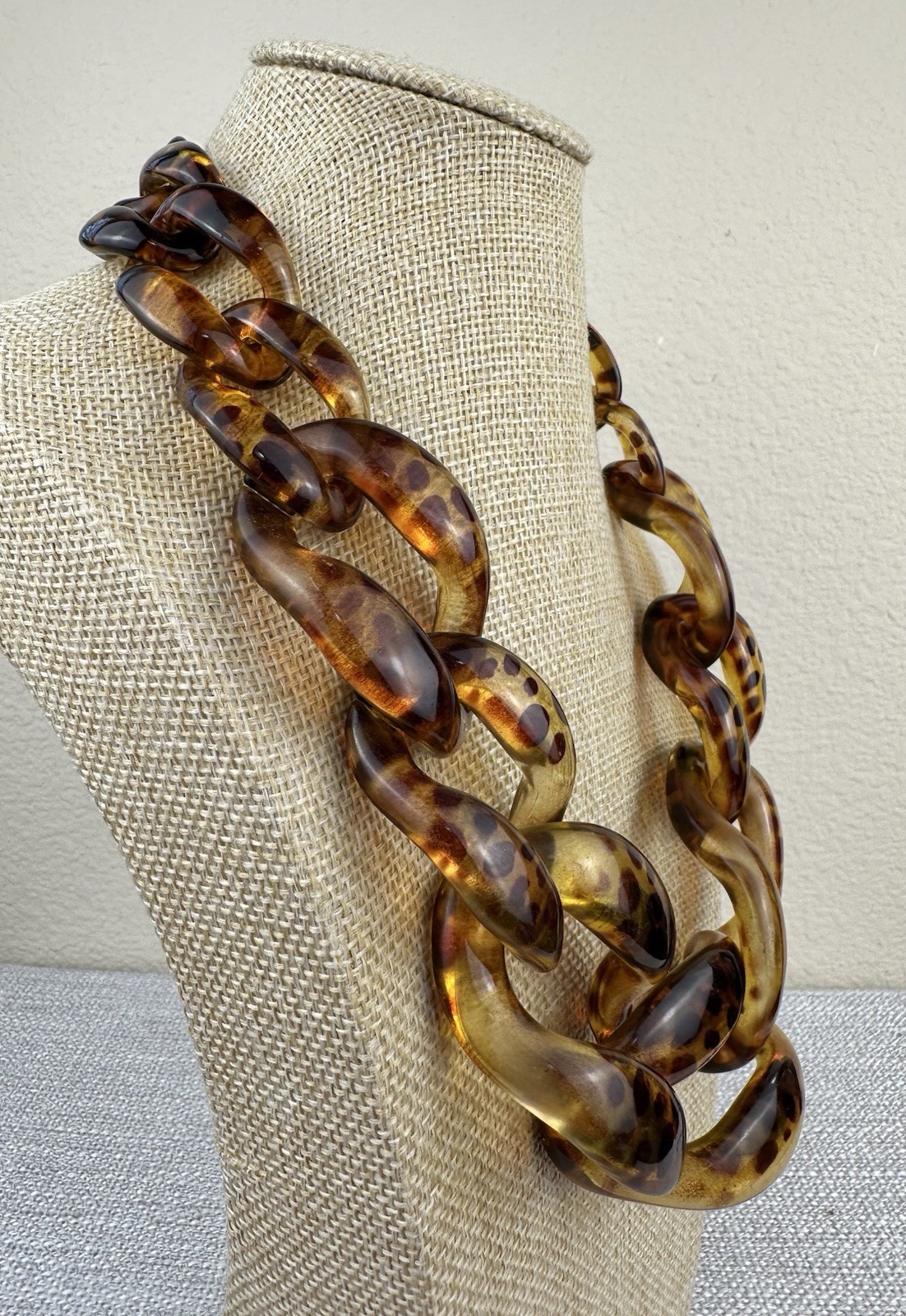 Huge Chunky Brown Leopard Print Statement Links N… - image 5