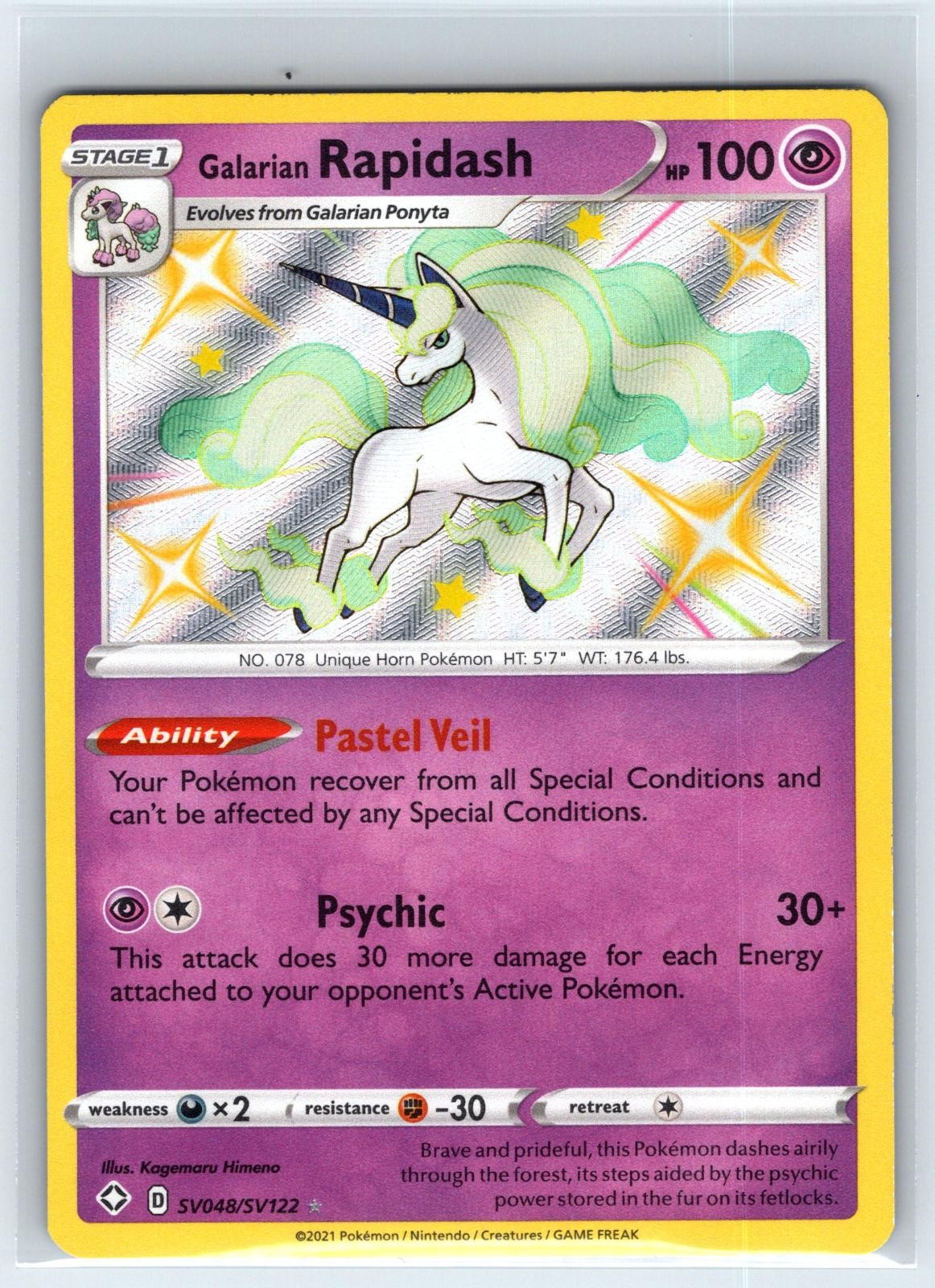Galarian Rapidash SV048/SV122 Shining Fates Shiny Vault Pokemon Holo NM