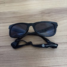 COCOSAND Baby Sunglasses with Strap Classic Square UVProtection Polarized Black
