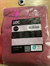 Lux Decor Collection Burgundy Microfiber 4pcs Plain Sheet Set California King 