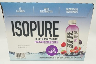 Isopure Mixed Berry 15g Protein Drink, 20 Fluid Ounce (Pack of 12) Exp 08/2026