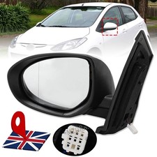 For Mazda 2 DE 2007-15 Door Wing Mirror Electric Primed Passenger Side Left N/S