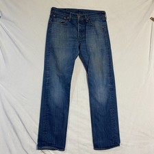 Levi's 501 Straight-Leg Jeans Mens W32 L32 Blue Denim Button-Fly 5-Pocket
