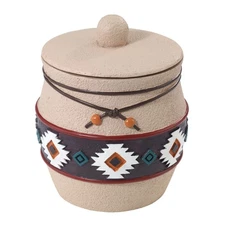 - Covered Jar, Guest Bathroom Essentials, Aztec Home Decor (Navajo Dance Coll...