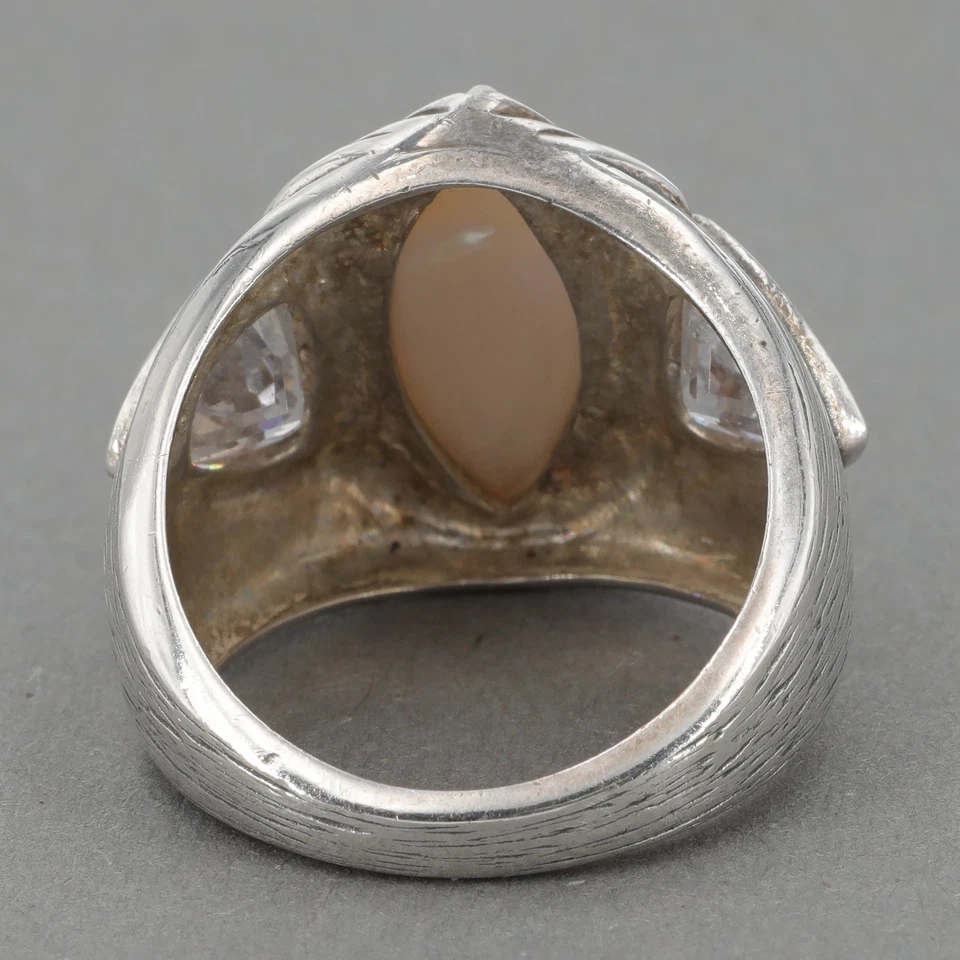 Retired Silpada Sterling Silver Mother of Pearl & CZ STARGAZER Ring R2808 Size 7 - Image 4 of 4