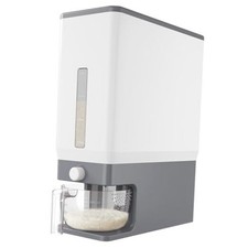 Rice Dispenser 25 Lbs .3kg , Rice Storage Container Sealed 1 Light Grey