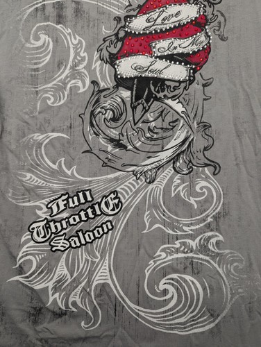 Camicia donna grigia full throttle saloon grande Sturgis biker firmata nuova USA - Foto 6 di 8
