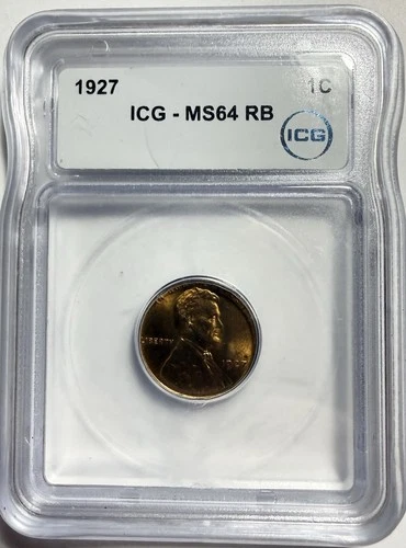 1927-P Lincoln Cent - ICG MS64 RB - Just Graded / New Holder