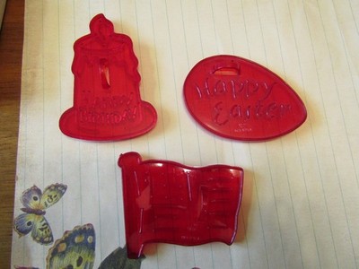 Cookie Cutters HRM Vtg Design - Flag - Happy Easter Egg, Happy Birthday Candle