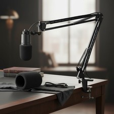 AT2020 Mic Boom Arm Stand with Pop Filter, Compatible with Audio-Technica