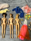 Vintage Barbie mixed lot, dolls, ponytails, clothing, TLC condition.