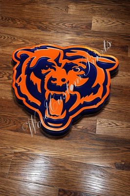 NFL Chicago Bears Logo 3D Wood Sign 18'' Wall Decor Handmade Party Sign