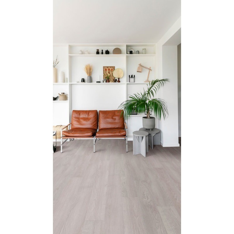 Parquet Vinyle Acoustique Isolant Chêne Gris Eterna avec Clipsage Rapide