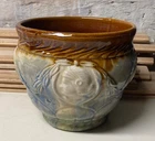 Vintage McCoy Art Pottery CAMEO Large Jardiniere 8" Diameter Colorful