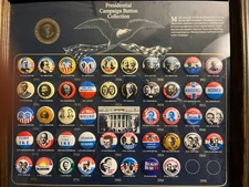 Reproduction Historic Presidential Campaign Button Collection 1896–1984 Framed