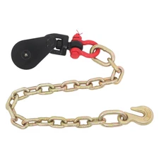 2 Ton 3" Snatch Block with Shackle and Chain Anchor Wrecker Car Carrier Cable