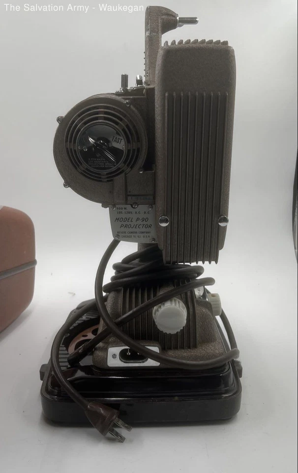 Proyector de películas Revere P-90 marrón de 8 mm con estuche de transporte original Foto 4 de 4
