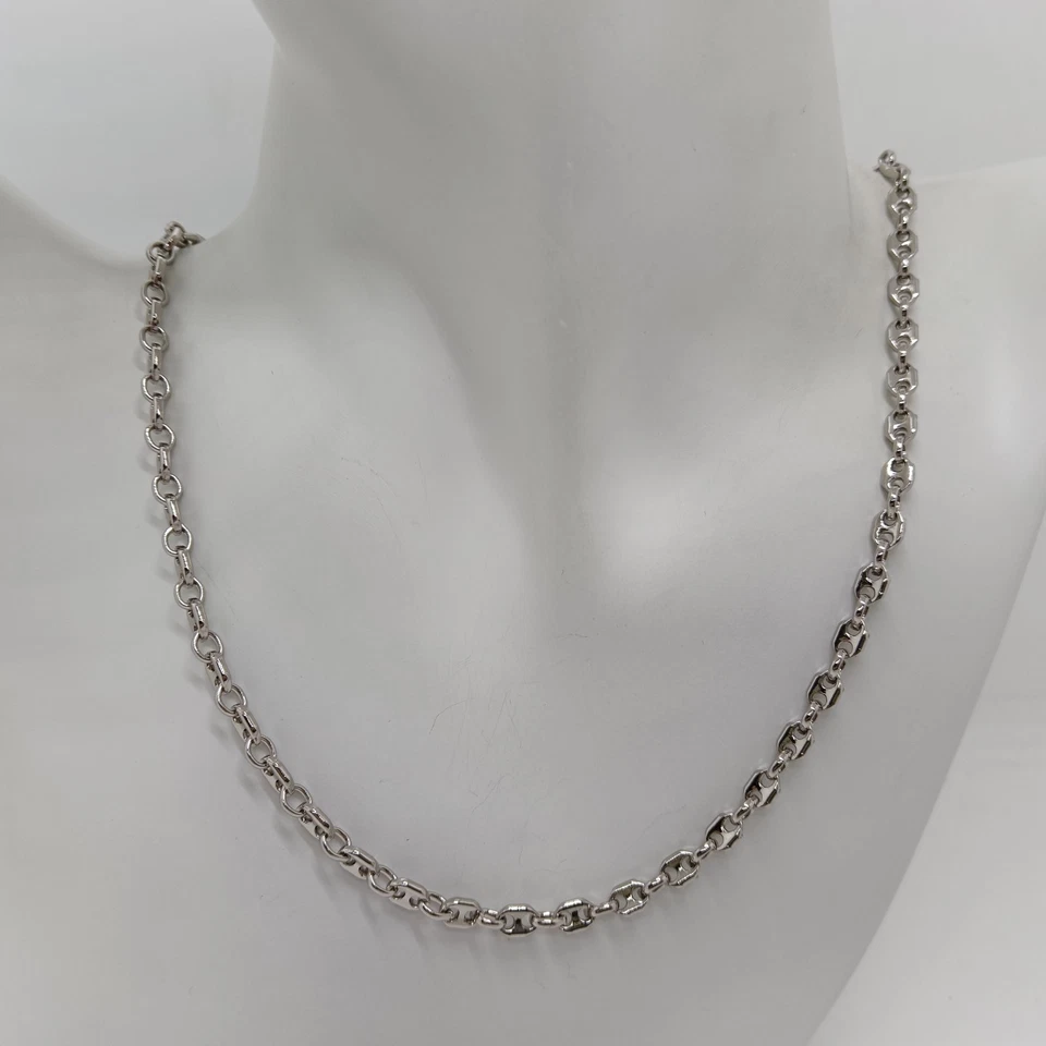 UNOAERRE COLLANA da uomo maglia marina bronzo placcato argento (2513) - Immagine 2 di 4