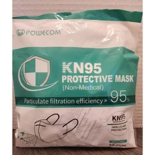 POWECOM KN95 Protective Mask Non Medical 10 Pcs Filtration Efficiency 95%