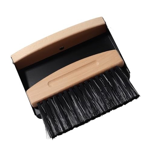 Mini Besen und Kehrschaufel Set klein Metall Kehrschaufel und Bürsten Set PET Borsten schwarz - Bild 7 von 7