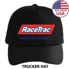 RaceTrac Gasoline Stations Printed Trucker Hat Cap Black Hat Adult Size