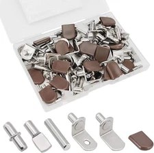 102pcs Shelf Pins Pegs Kit6 Styles Nickel Plated Shelf Support Pegsbookshelf Peg
