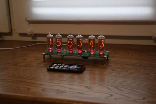 Nixie tube clock with IN-8-2 (fine 5) Desk without case Remote Auto Temperature - Picture 3 of 10