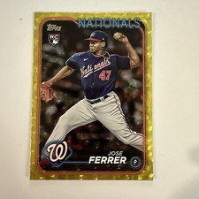 2024 Topps Jose Ferrer #85 Yellow Crackle 30/50 Rookie Washington Nationals