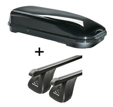 Dachbox JUFL580L+Stahl Dachträger VDP für für Audi A3 Sportback 8V 5Türer ab 12