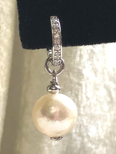 HONORA x DIAMONIQUE CZ MING HUGGIE HOOP EARRINGS, SS OR 18K CLAD (M4407-24) - Picture 1 of 21