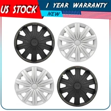 13 Inch Set of 4 Snap On Full Hub Caps Wheel Covers Fit R13 Tire & Rim Silver