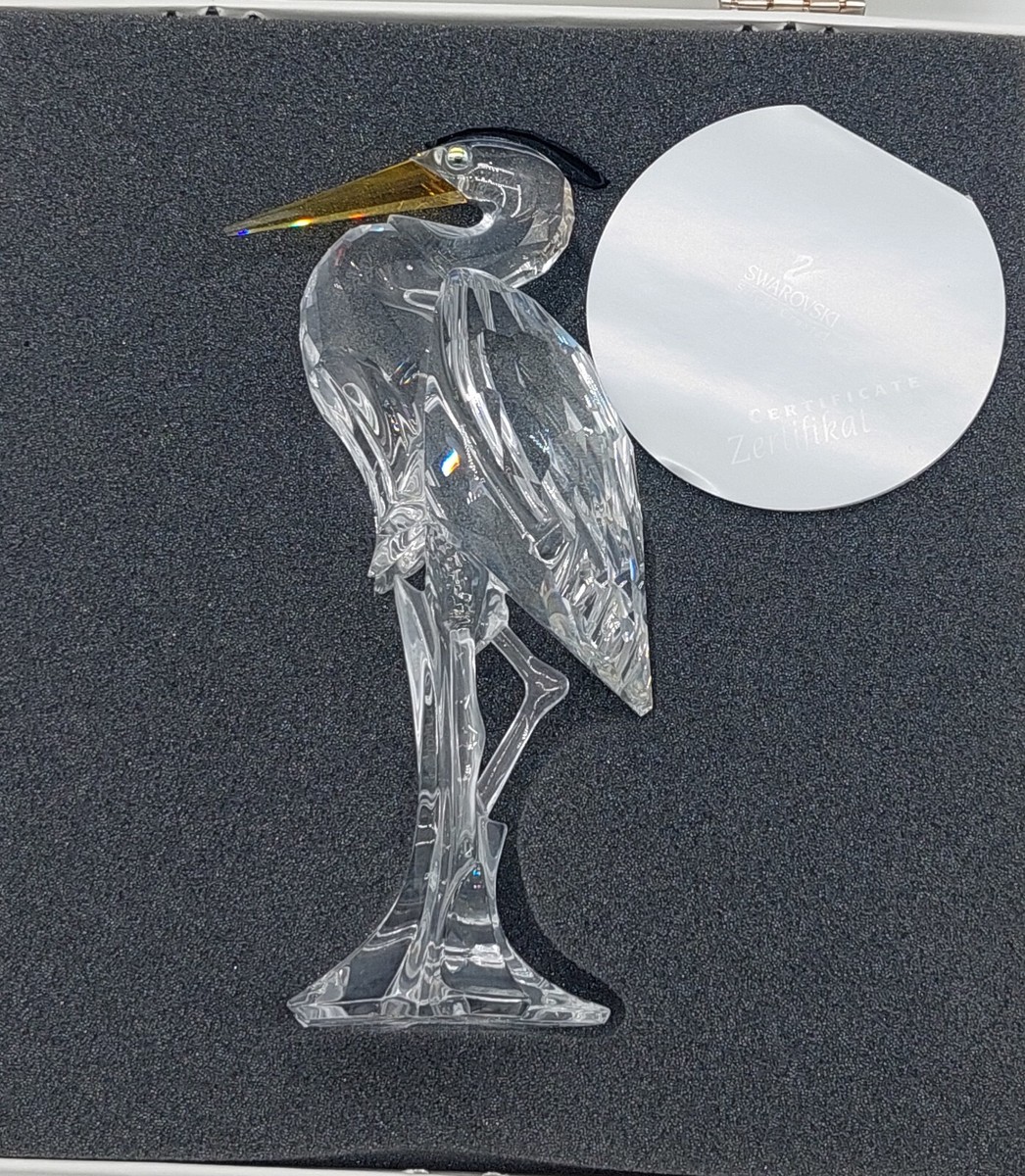 スワロフスキー　鷺（サギ）Silver heron Swarovski Silver Crystal Heron Figurine | eBay