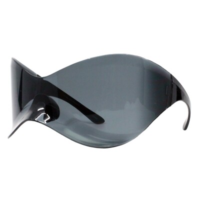 Rimless Oversized Shield Sunglasses Butterfly Wrap  display picture 3