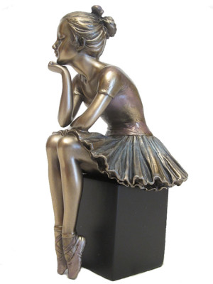 Ballett Figur Body Talk *l'attente* Tänzerin mit Kalt Bronze überzogen - 20412 H