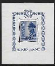 Wwii 1943 Sheet Scb31 Mlh Ogcroatia-germany Axis Leader Ante Pavelic