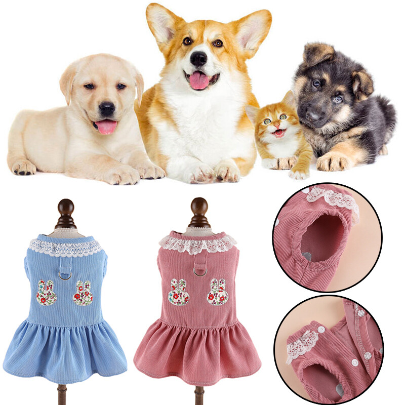 Pet Clothes Teddy Bears Coat Dog Dress Cat Dog Lace Dress Pet Skirt  Embroidery  | eBay