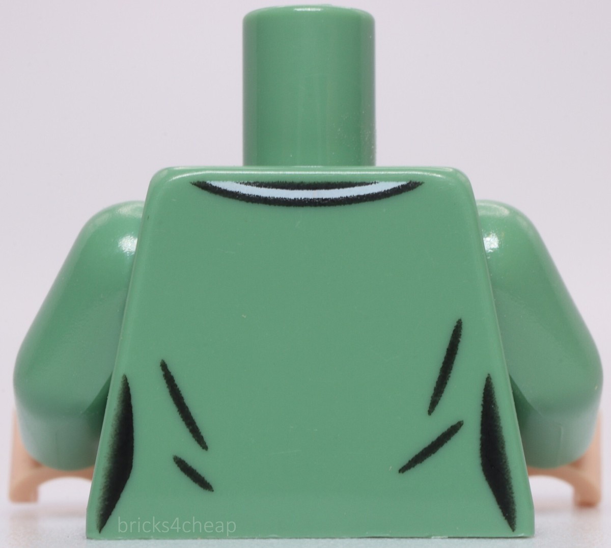 Lego Sand Green Torso Female Polo Light Nougat Neck White Collar