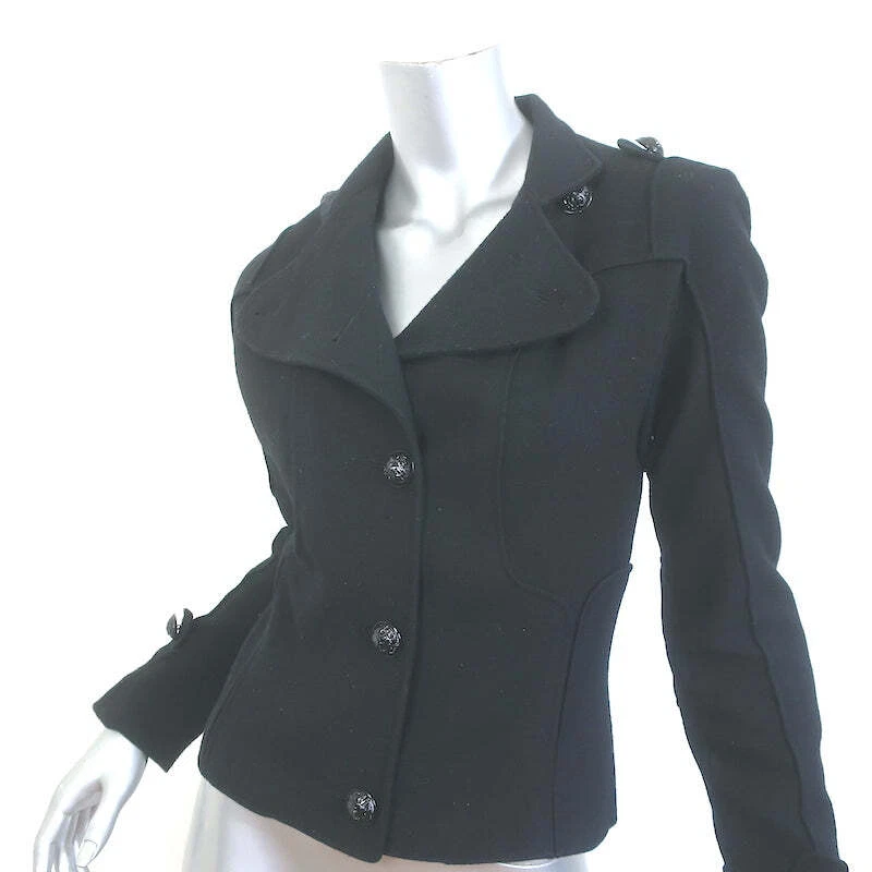 Balmain Jacket Black Wool-Cashmere Size 36 - Image 3 of 4