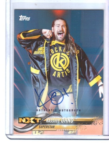 WWE Kassius Ohno 2018 Topps Blue Authentic Autograph Card SN 21 of 50
