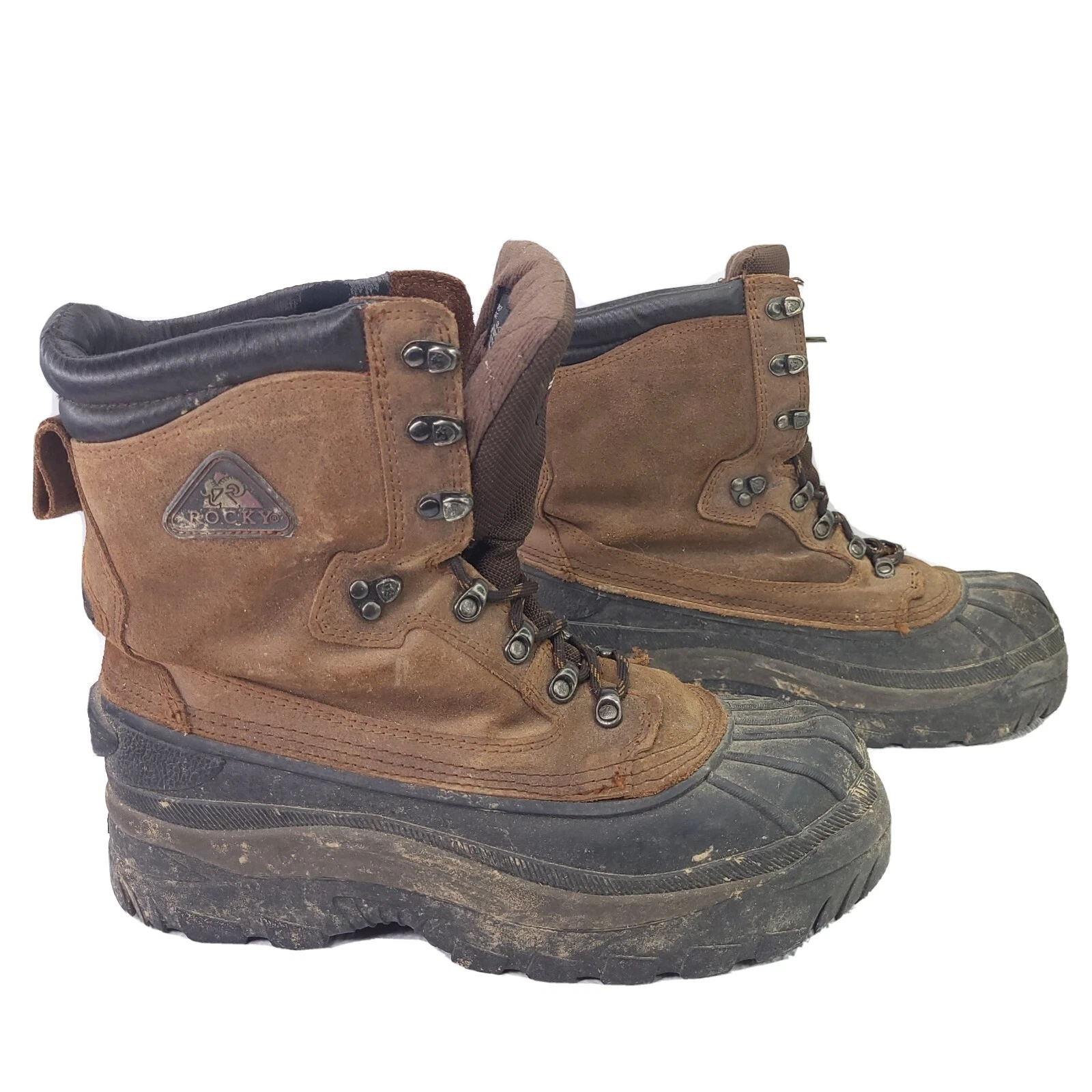 Rocky 600g Thisulated Duck Boots Hiking Hunting Snow Work Shoes 7655 Men Size 10