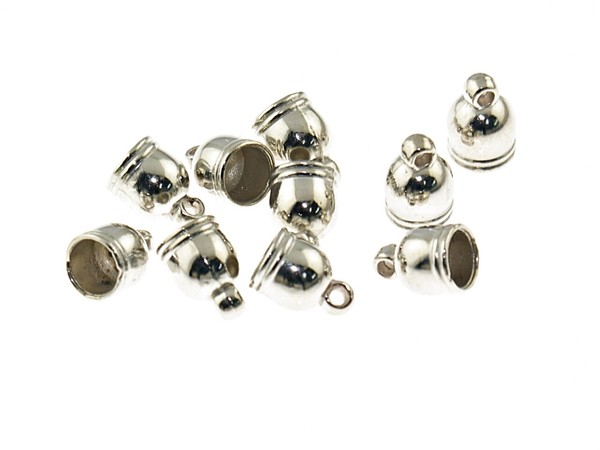 "10 Endkappen \"Glocke\" FüR 6 Mm BäNder In Silberfarben Platiniert"-image