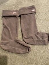 Hunter Womens Original Tall Fleece Welly Boot Socks Gray