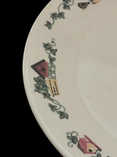 4 Vintage CORELLE WARE GARTENHAUS 10 1/4 ZOLL TELLER VOGELHÄUSER Ausverkauft L@@K - Bild 3 von 3
